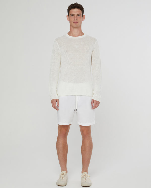 Onia Kevin Crewneck Linen Sweater White