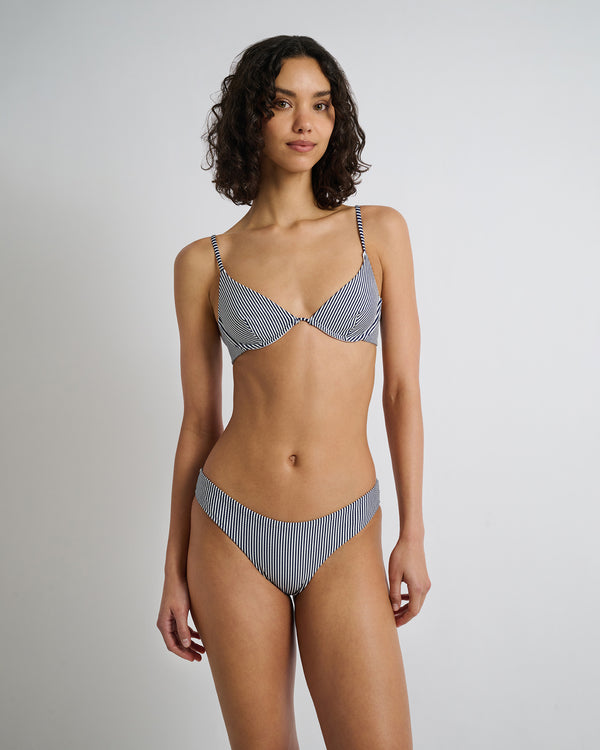 onia Liana Bikini Top Deep Navy/White