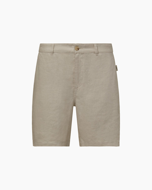 onia Linen Fixed-Waist Short Stone