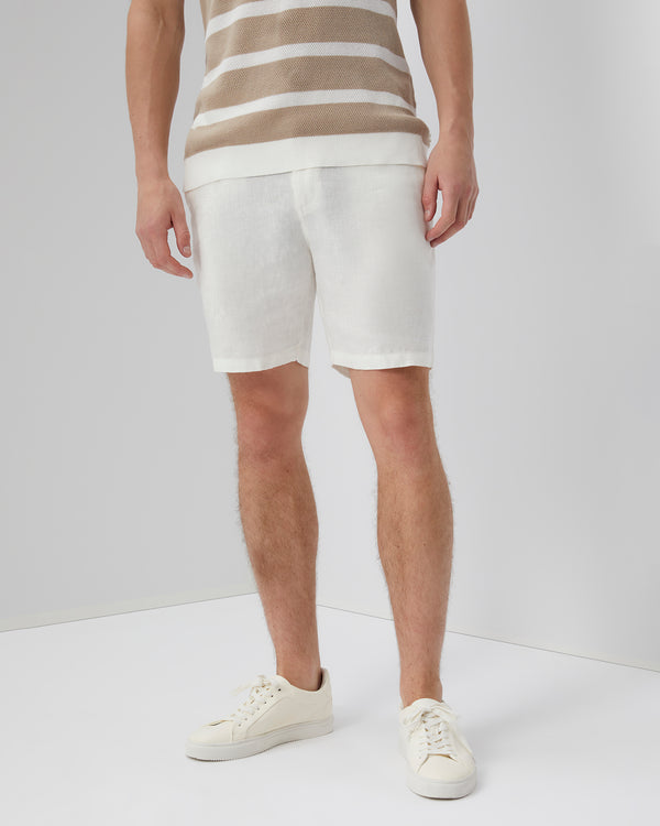 Onia Linen Fixed-Waist Short White