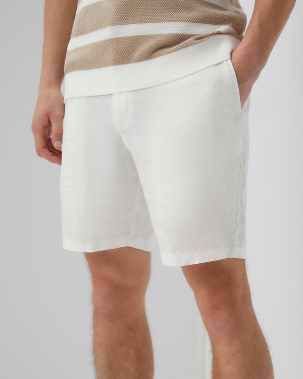 Onia Linen Fixed-Waist Short White