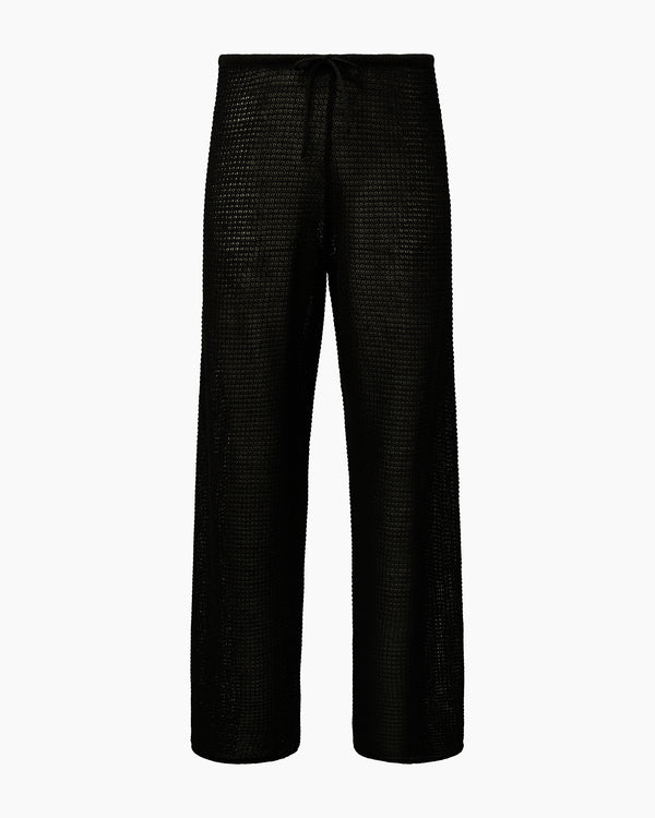 Onia Linen Knit Drawstring Pant Black