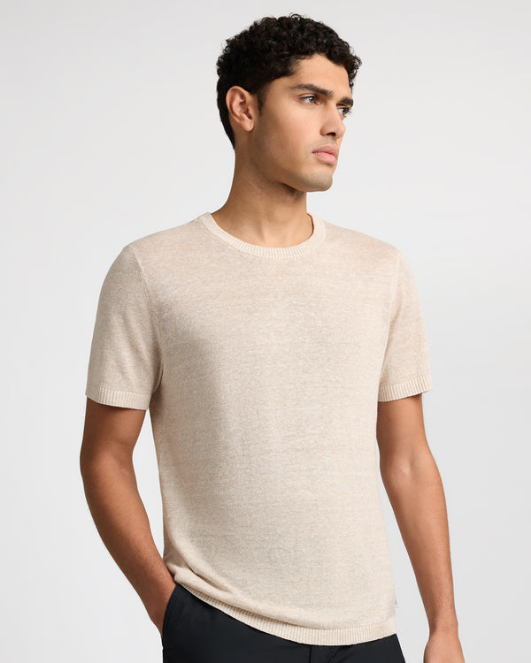 Onia Linen Knit Tee Natural Melange