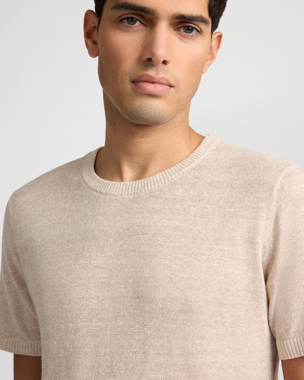 Onia Linen Knit Tee Natural Melange