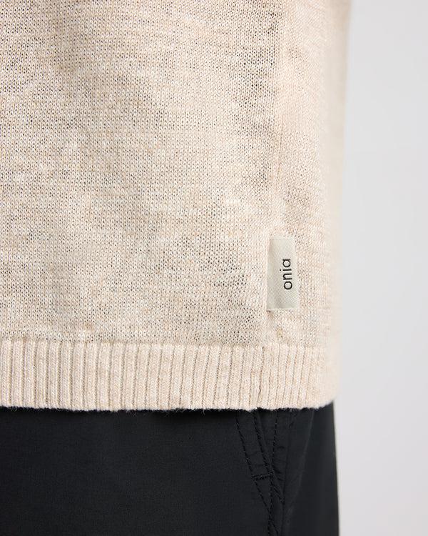 Onia Linen Knit Tee Natural Melange