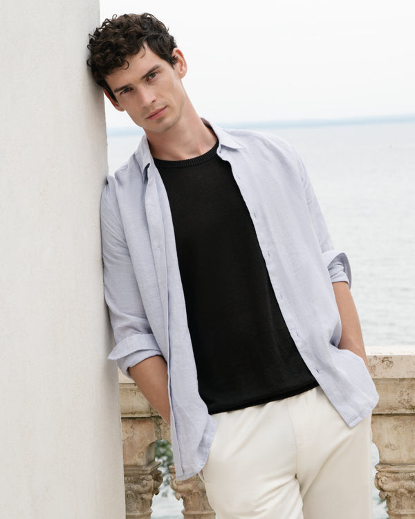 Onia Linen Knit Tee Washed Black