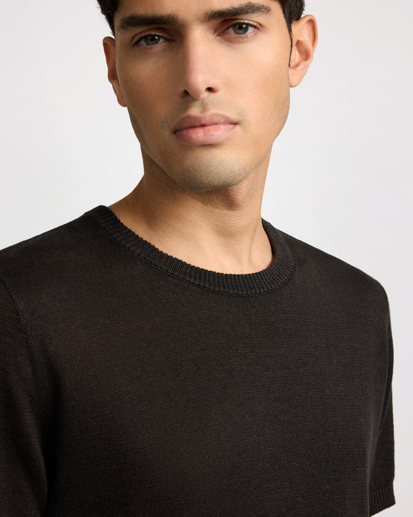 Onia Linen Knit Tee Washed Black