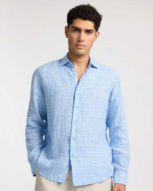 Onia Linen Long Sleeve Shirt Blue