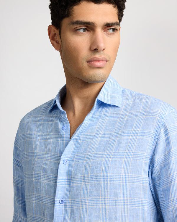 Onia Linen Long Sleeve Shirt Blue