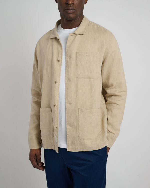 Onia Linen Overshirt Tan