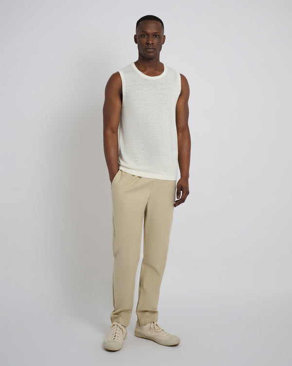 Onia Linen Sweater Tank Top Egret