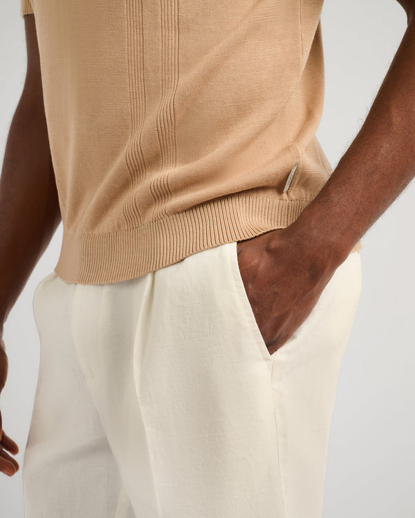 Onia Linen Tapered Pleated Trouser White