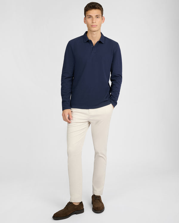 Onia Long Sleeve Pique Polo Midnight