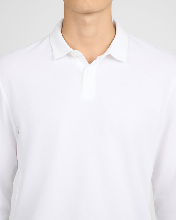 Onia Long Sleeve Pique Polo White