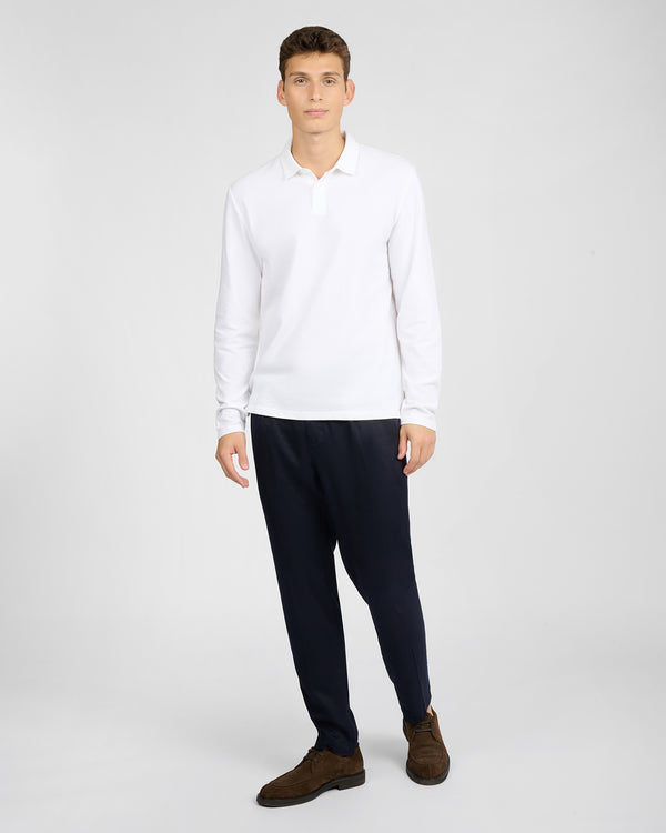 Onia Long Sleeve Pique Polo White