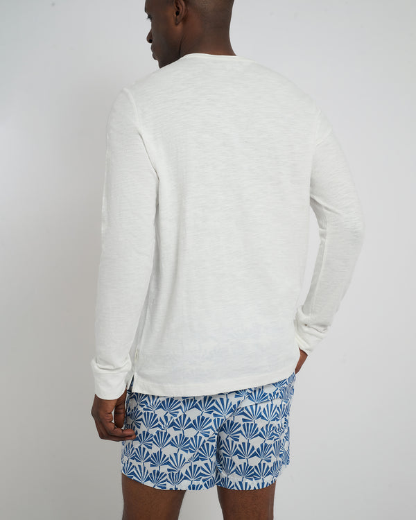 Onia Long Sleeve Slub Henley White