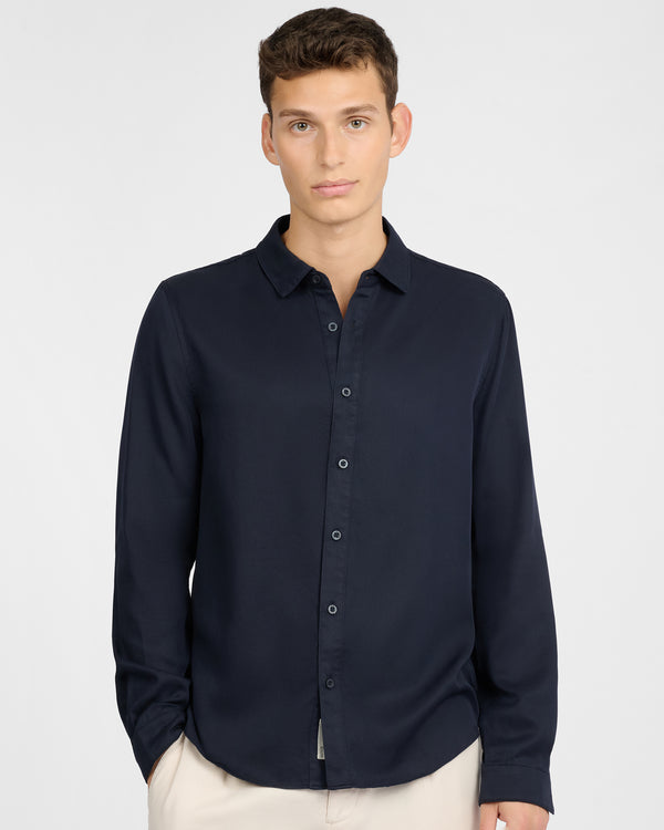 Onia Lyocell Long Sleeve Shirt Midnight