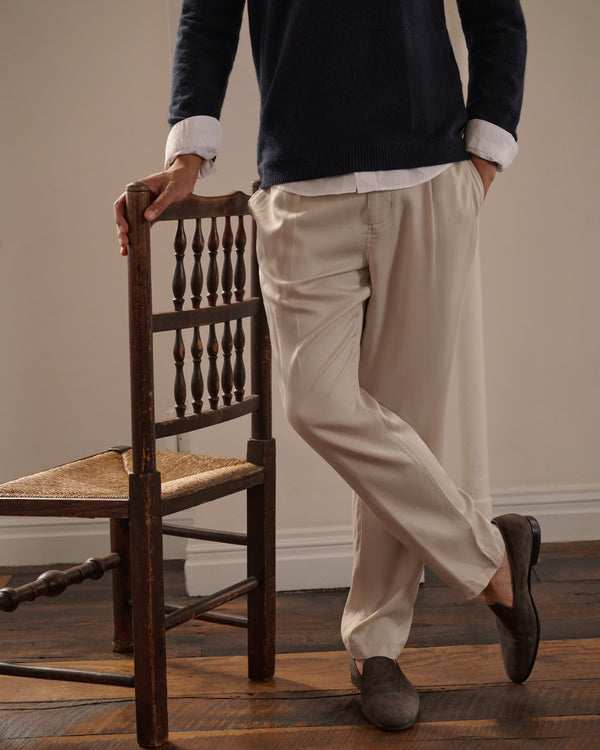 Onia Lyocell Tapered Trouser Stone