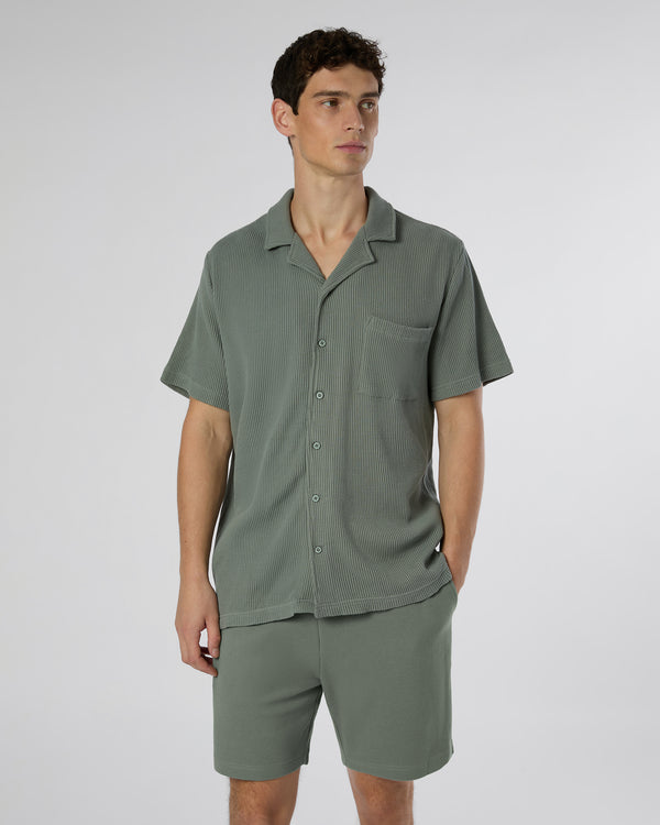 Onia Macro Waffle Vacation Shirt Sage