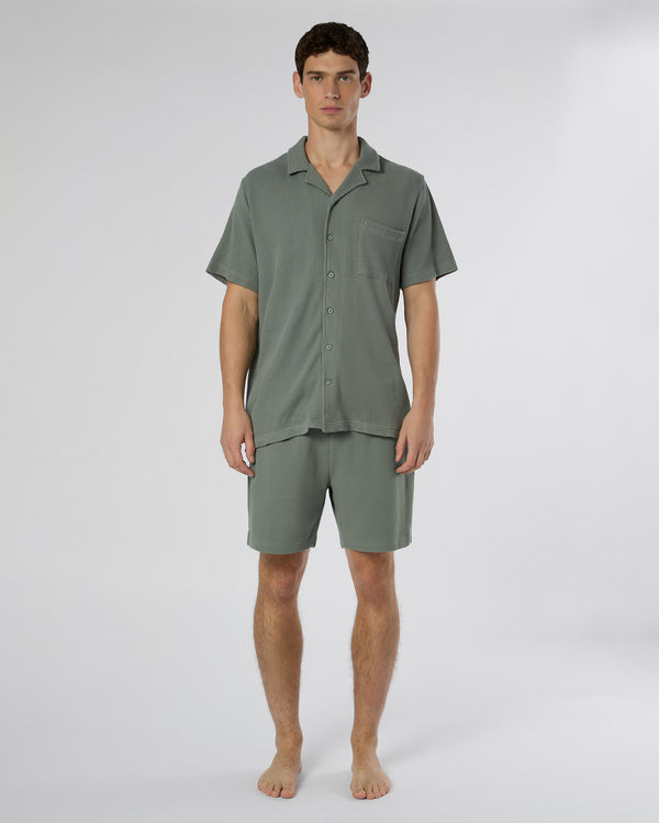 Onia Macro Waffle Vacation Shirt Sage