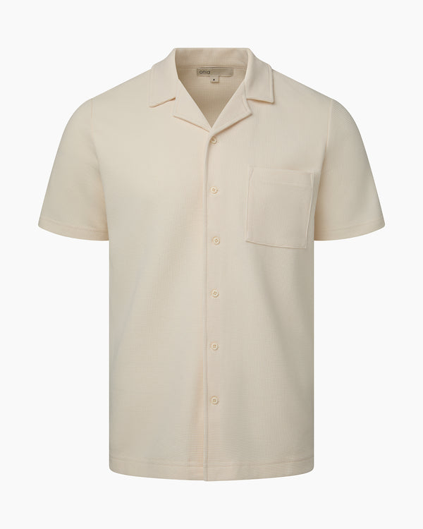 onia Macro Waffle Vacation Shirt Salt