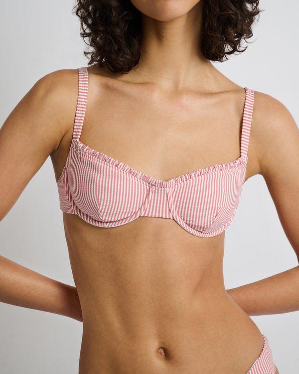 Onia Marilyn Bikini Top Rosette/White