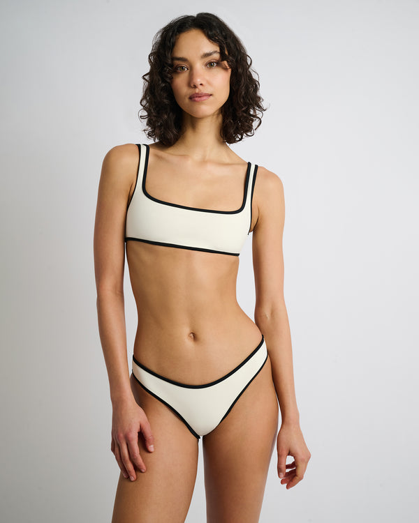 Onia Milly Bikini Bottom Egret/Black