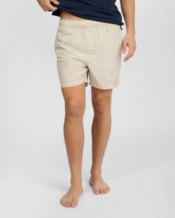 Onia Nylon Crinkle 5" Swim Trunk Stone