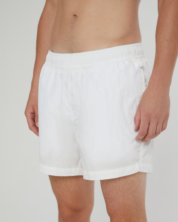 Onia Nylon Crinkle 5" Swim Trunk White