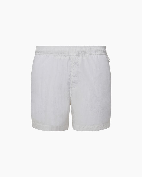 onia Nylon Crinkle 5" Swim Trunk White