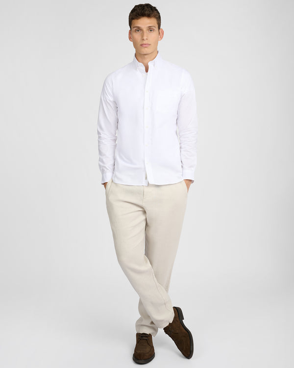 Onia Oxford Long Sleeve Button Down Shirt White