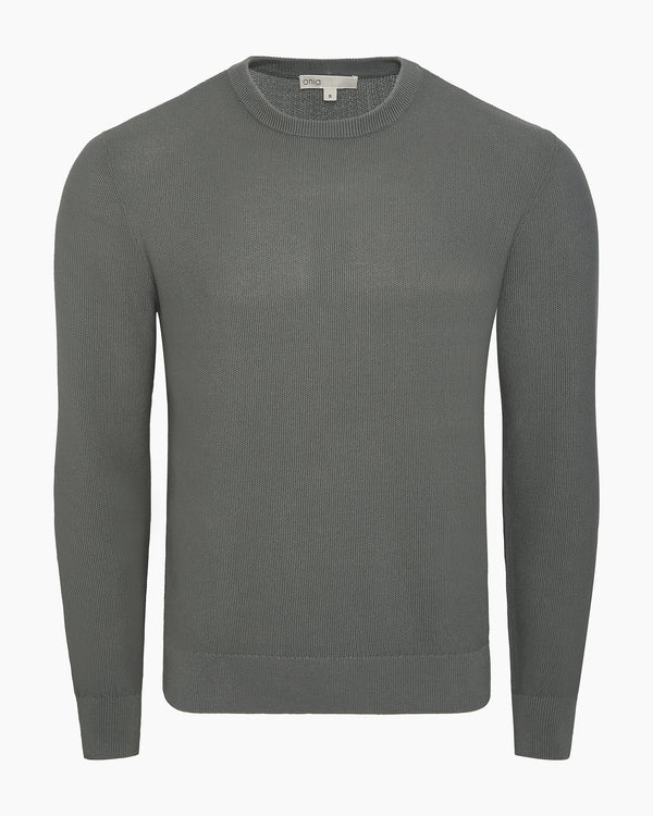 onia Pique Crewneck Sweater Agave