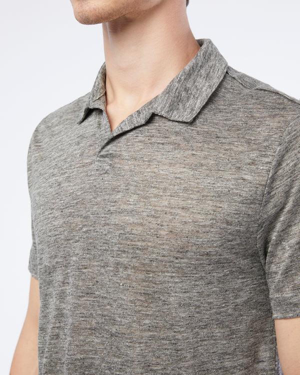 Onia Shaun Linen Polo Heather Grey