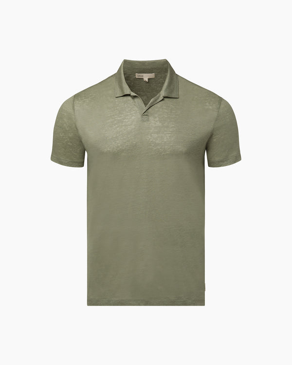 onia Shaun Linen Polo Sage