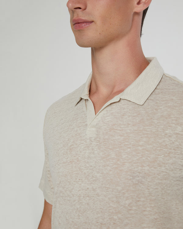Onia Shaun Linen Polo Stone