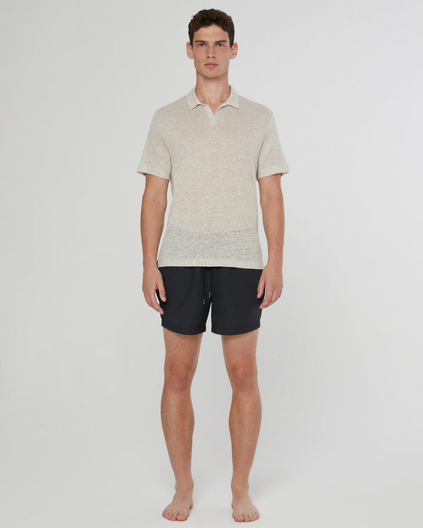 Onia Shaun Linen Polo Stone