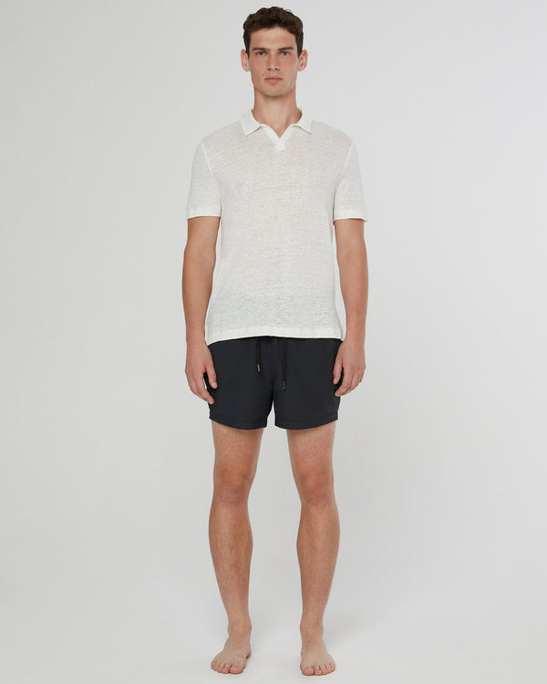 Onia Shaun Linen Polo White