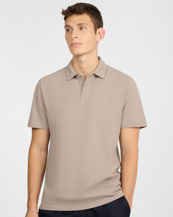 Onia Short Sleeve Pique Polo Cashew
