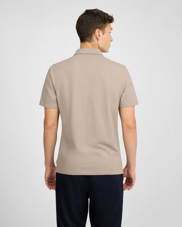 Onia Short Sleeve Pique Polo Cashew