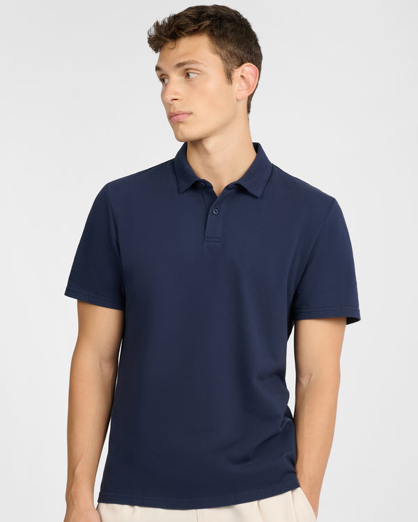 Onia Short Sleeve Pique Polo Midnight