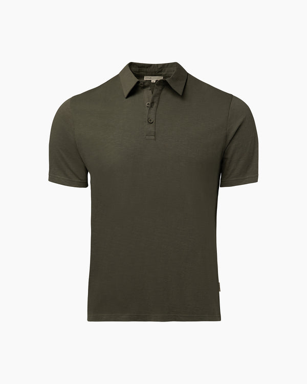 onia Slub Short Sleeve Polo Agave