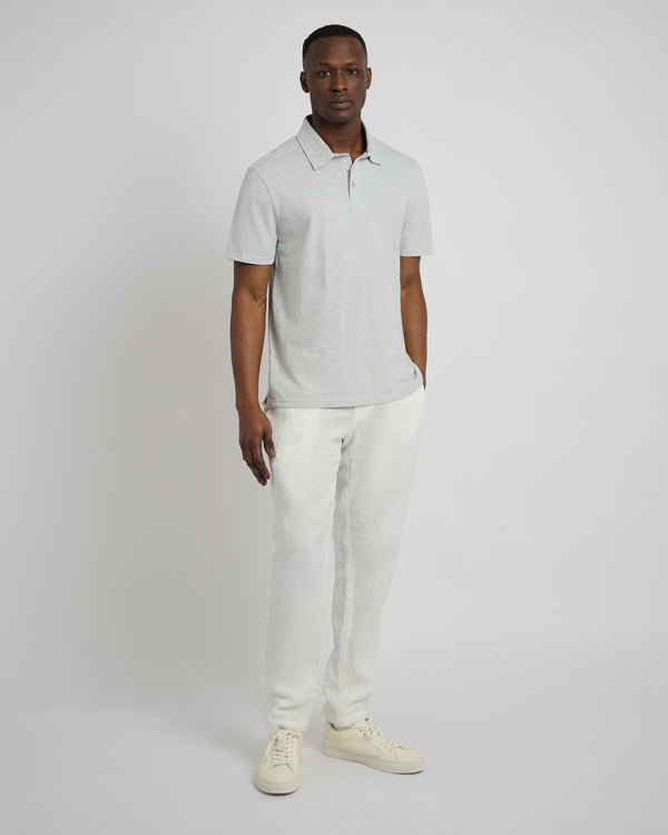 Onia Slub Short Sleeve Polo Light Gray