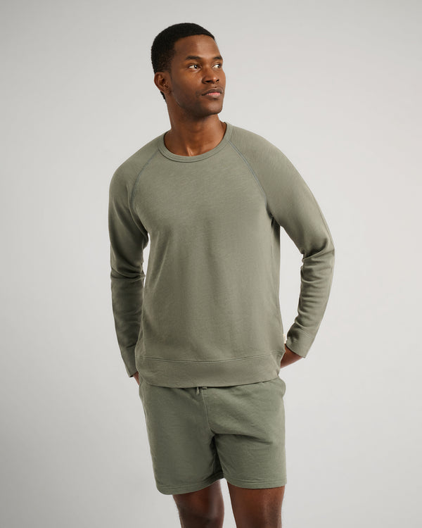 Onia Slub Terry Crewneck Sweater Agave