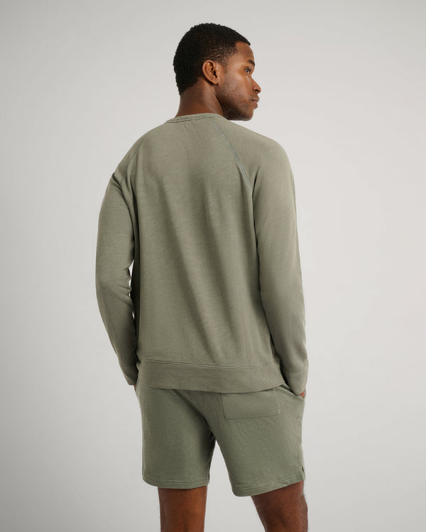Onia Slub Terry Crewneck Sweater Agave