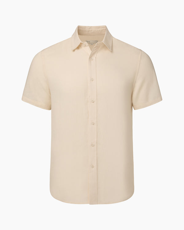 onia Standard Short Sleeve Linen Shirt Pale Lilac