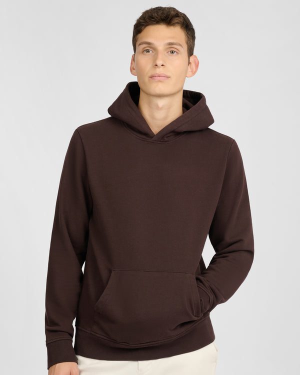 Onia Stretch Terry Pullover Hoodie Dark Java