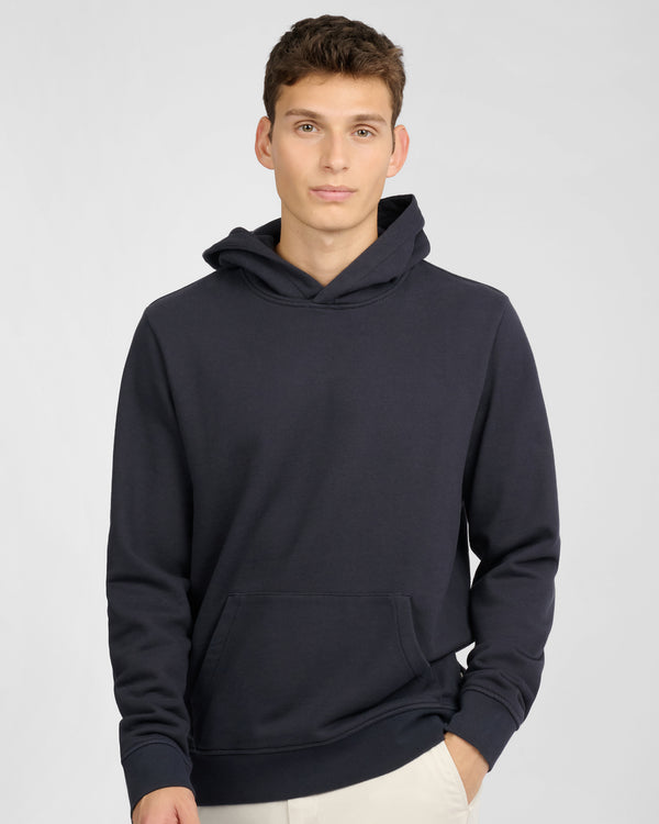 Onia Stretch Terry Pullover Hoodie Midnight