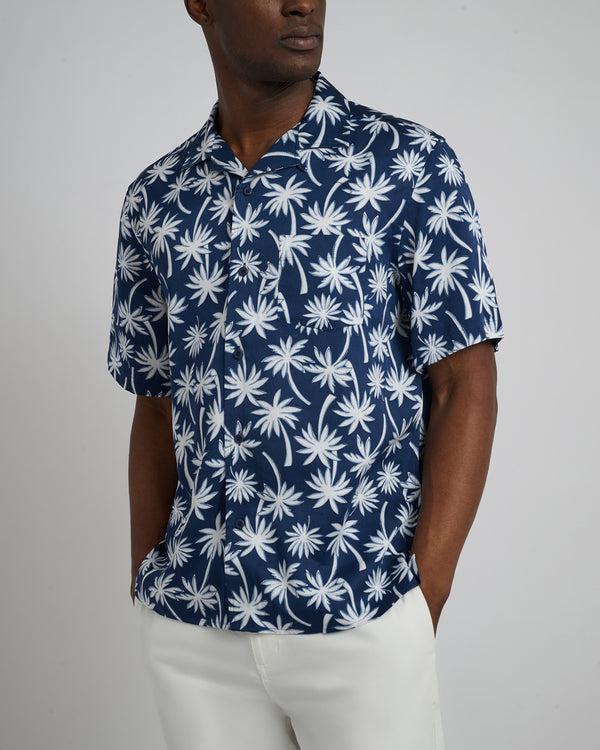 Onia Tencel Vacation Shirt Deep Navy/White