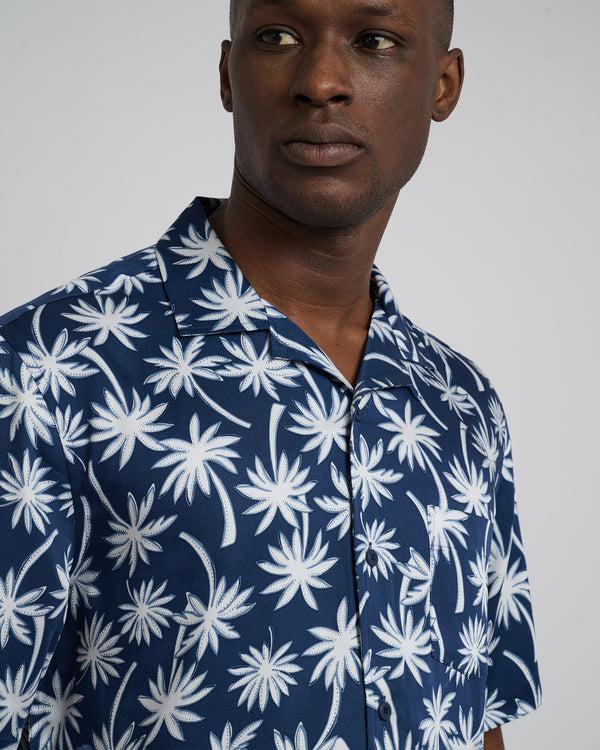 Onia Tencel Vacation Shirt Deep Navy/White