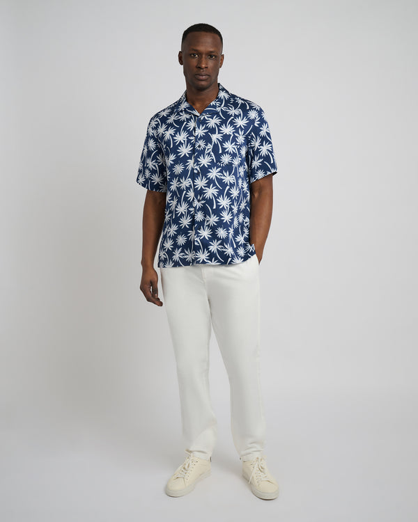 Onia Tencel Vacation Shirt Deep Navy/White